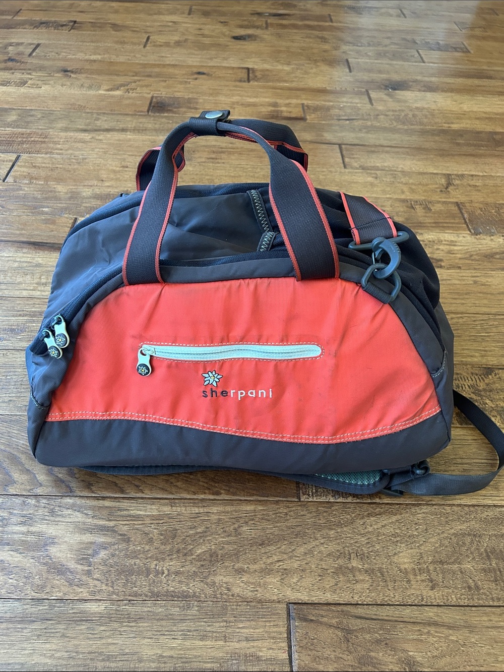 Sherpani Travel Bag Backpack Duffel Brown Orange